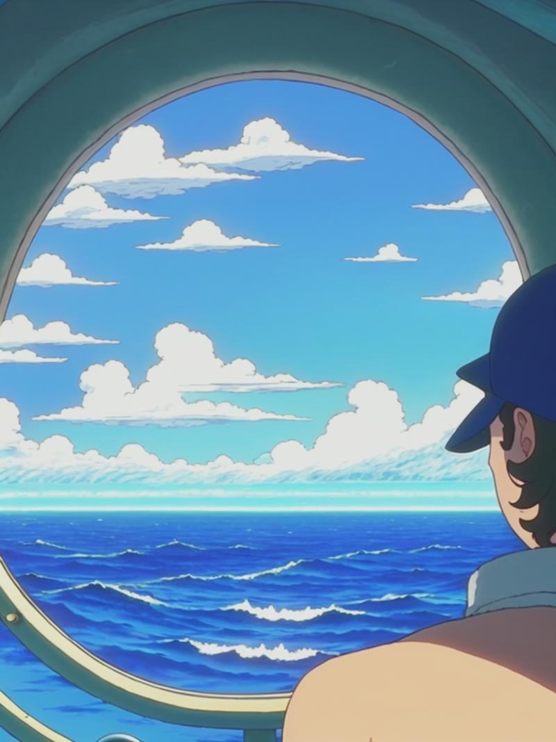 08307-4114820312-a sticker of the pov of someone looking out to the horizon of the ocean, watching dolphins, and waves, in the clear blue water,D.png